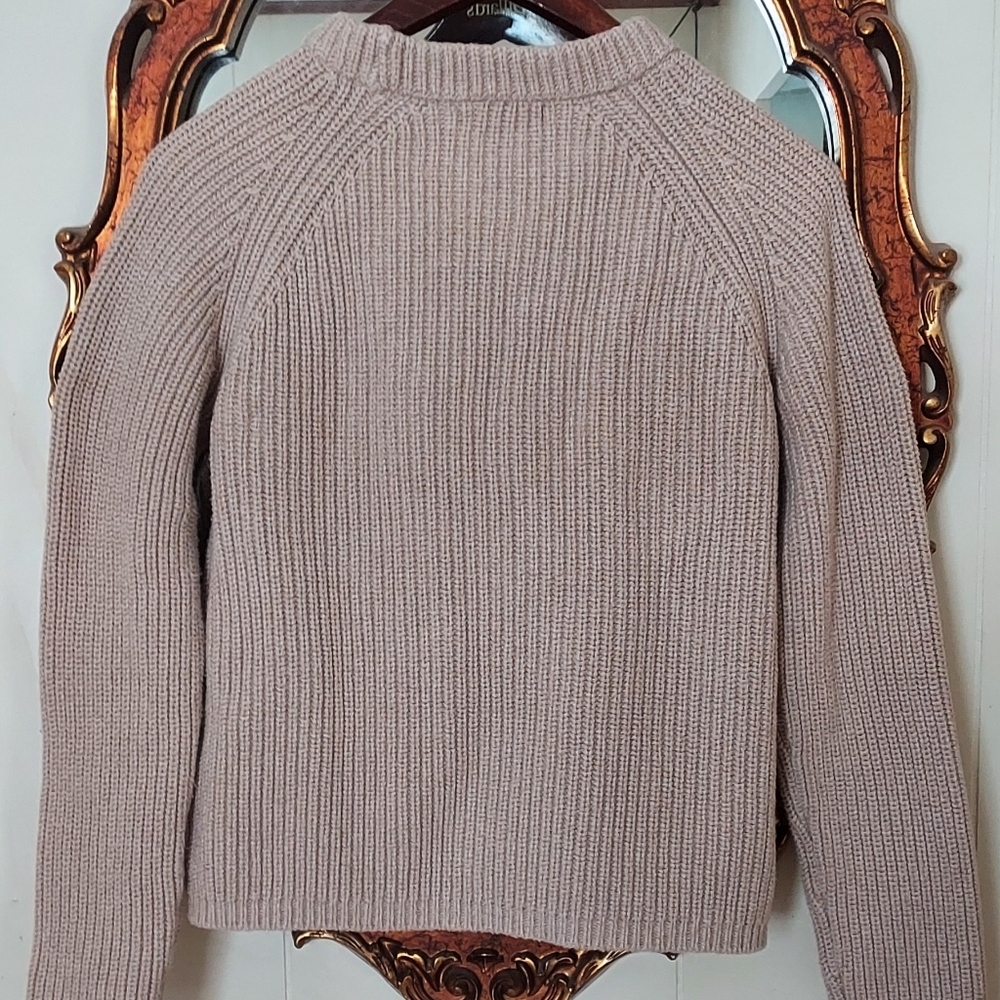 Quince Women's Fisherman Sweater 100% Organic Cotton Medium in Cement Marl